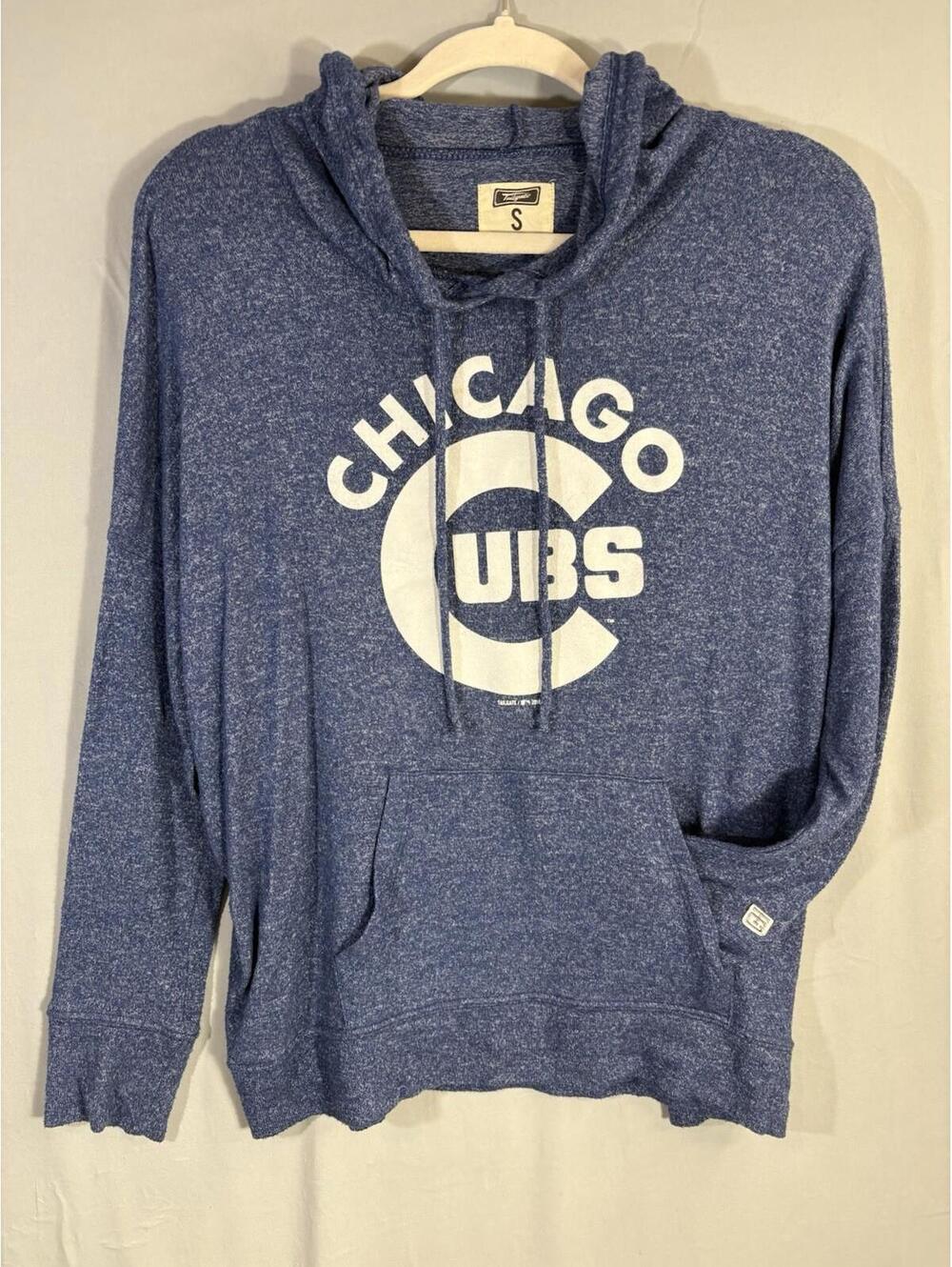 Chicago Cubs Hoodie Small Blue Lace Up Lightweight MLB Tailgate Soft Cozy